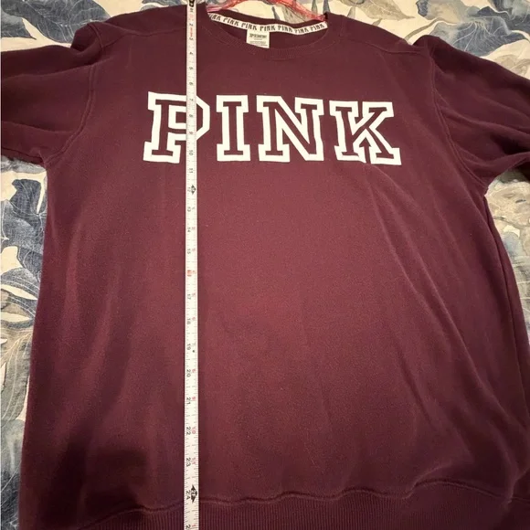 PINK Victoria's Secret Maroon Collegiate Style Log Sweatshirt - Picture 4 of 7